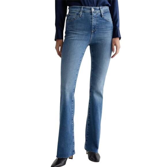 NWT AG Farrah Boot High Rise Raw Hem Jean in Mito Wash - Picture 1 of 8